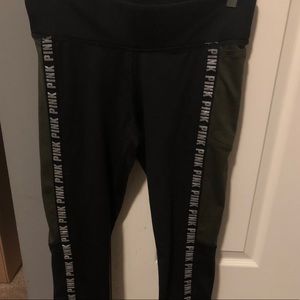 Pink olive green sweatpants wit sports bra